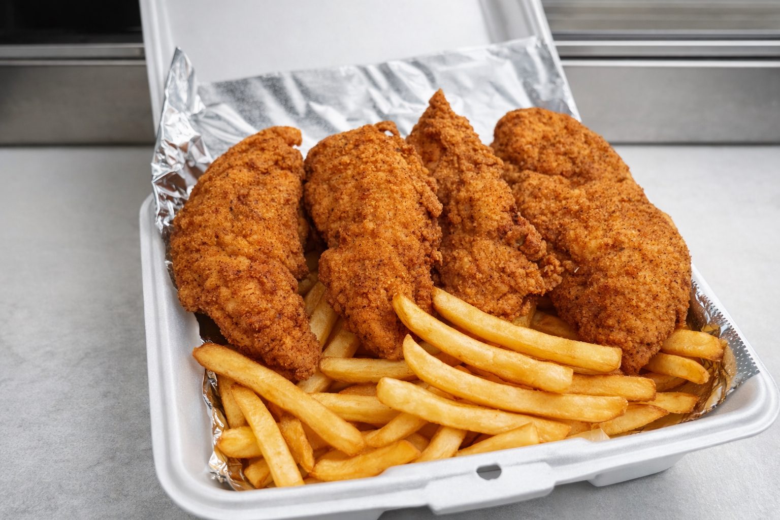 Homemade Chicken Tenders Basket.