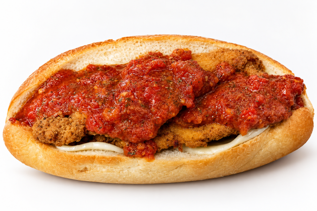 Homemade Chicken Parmesan Sub.