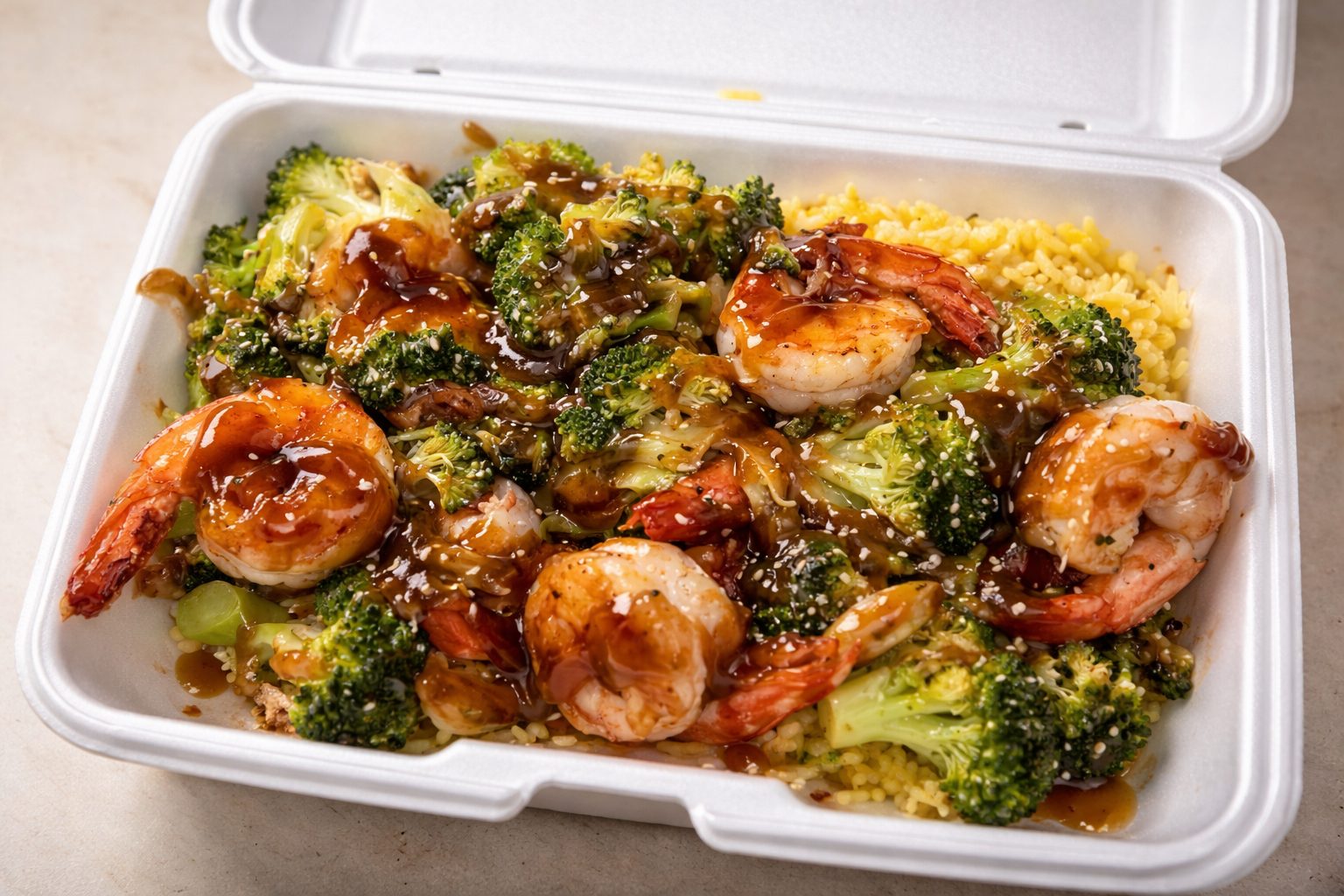 Honey Garlic Shrimp Rice Bowl.