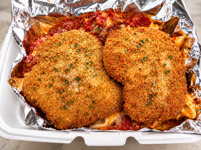 Veal Parmesan & Ziti.