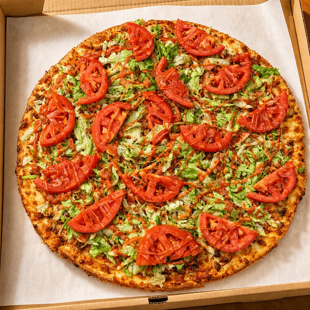 Deluxe Cheeseburger Pizza.